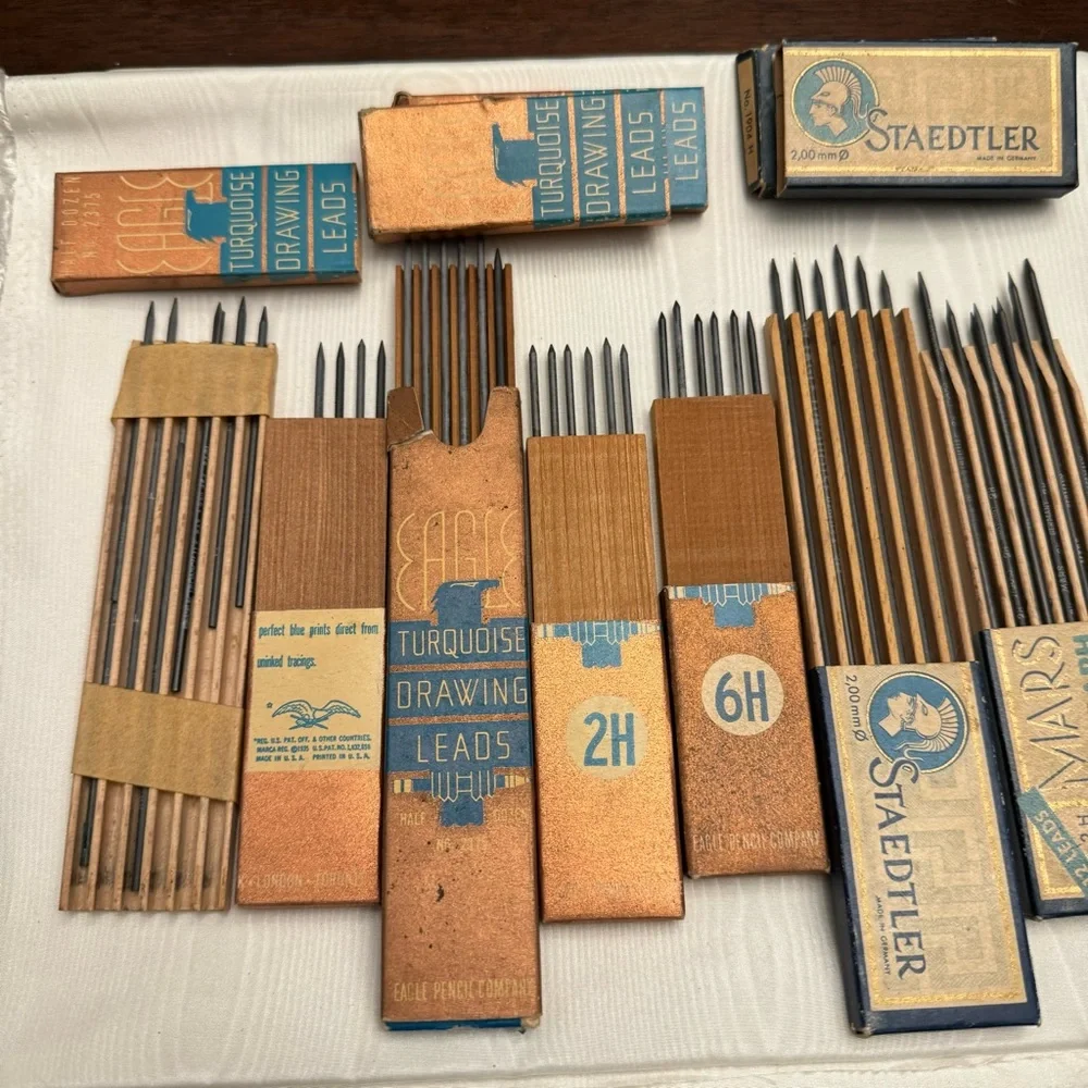 Vintage Eagle Turquoise & Mars Lumograph Drawing Lead Refills